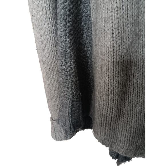 Anthropologie Sleeping On Snow Gray Cardigan Sweater Coat L Sherpa Lined - Picture 10 of 16